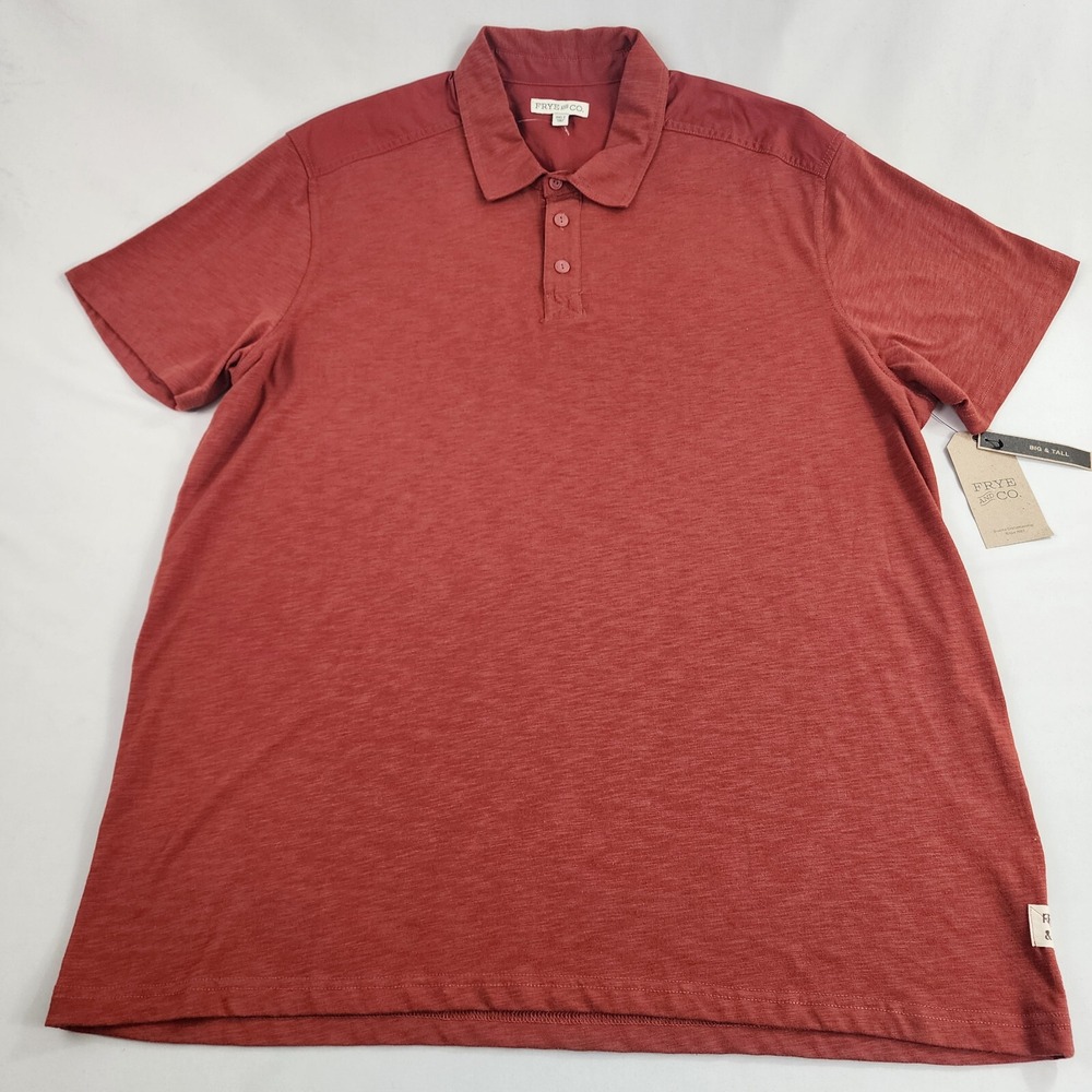 Frye & Co Polo Shirt Mens 3XLT Big & Tall Red Sunset 110012916 NWT